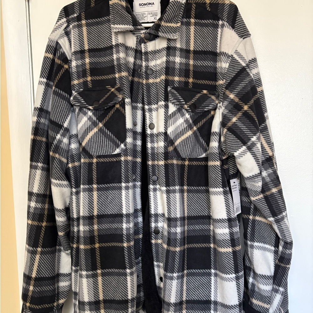 Sonoma Women’s Black Plaid Shacket NWT